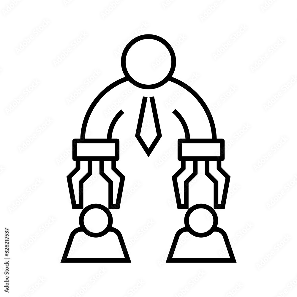 Employee selection line icon, concept sign, outline vector illustration, linear symbol. Employee selection line icon, concept sign, outline vector illustration, linear symbol.