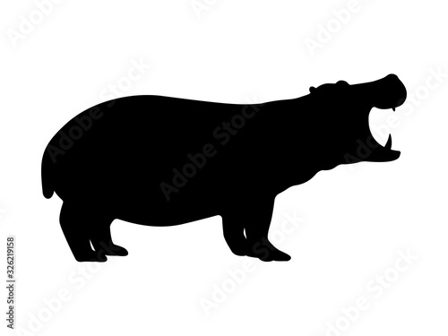 Vector hippo silhouette