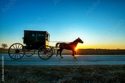 Amish Buggy at Sunrise