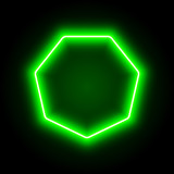 Neon green frame, sign on dark background, vector illustration.
