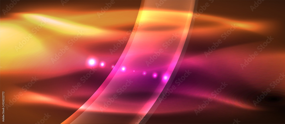 Abstract background. Shiny design neon waves with light effects, techno trendy design. Vector Illustration For Wallpaper, Banner, Background, Card, Book Illustration, landing page Abstract background. Shiny design neon waves with light effects, techno trendy design. Vector Illustration For Wallpaper, Banner, Background, Card, Book Illustration, landing page