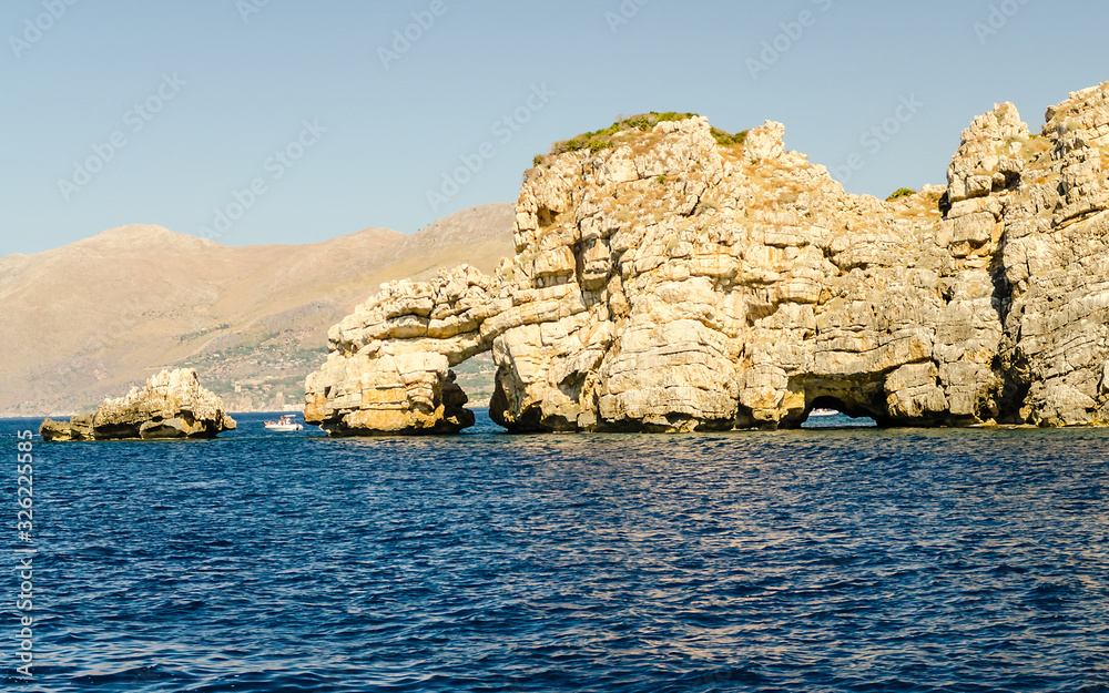 Wild beautiful coastline at the Zingaro Natural Reserve, Sicily, Italy