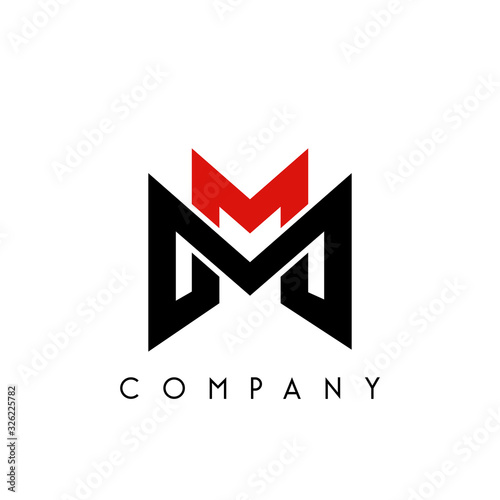 mm logo design vector photo