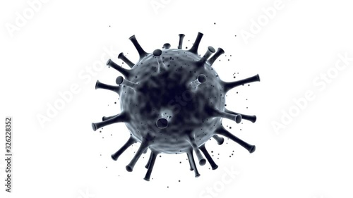 rotating virus molecule on a white background