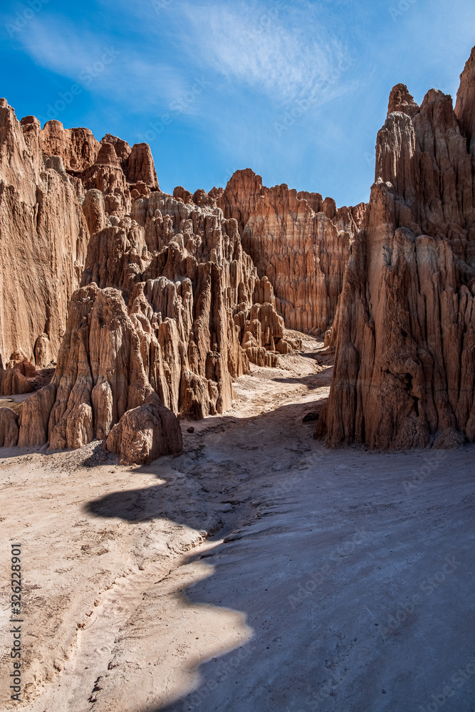 Sun and shadow at Cathedral Gorge, Nevada Sun and shadow at Cathedral Gorge, Nevada