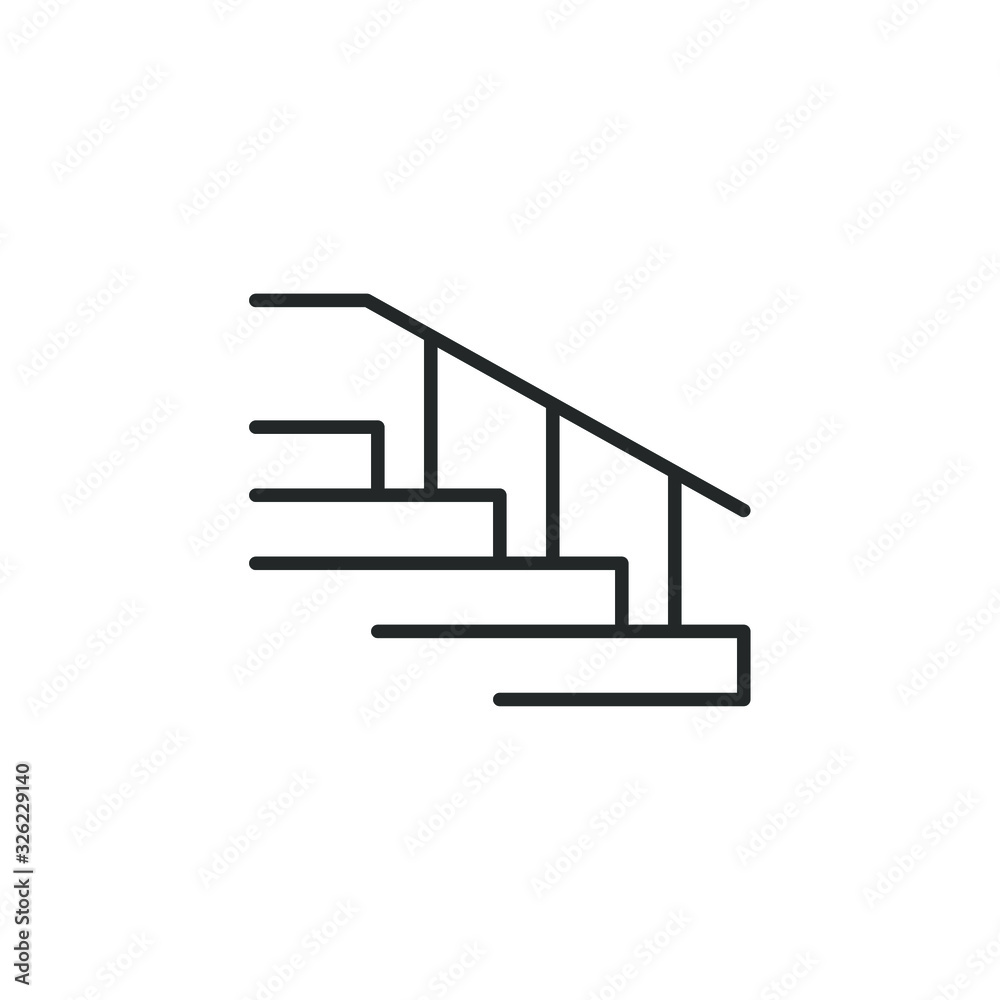 Stairs Icon vector sign isolated for graphic and web design. Stairs symbol template color editable on white background. Stairs Icon vector sign isolated for graphic and web design. Stairs symbol template color editable on white background.