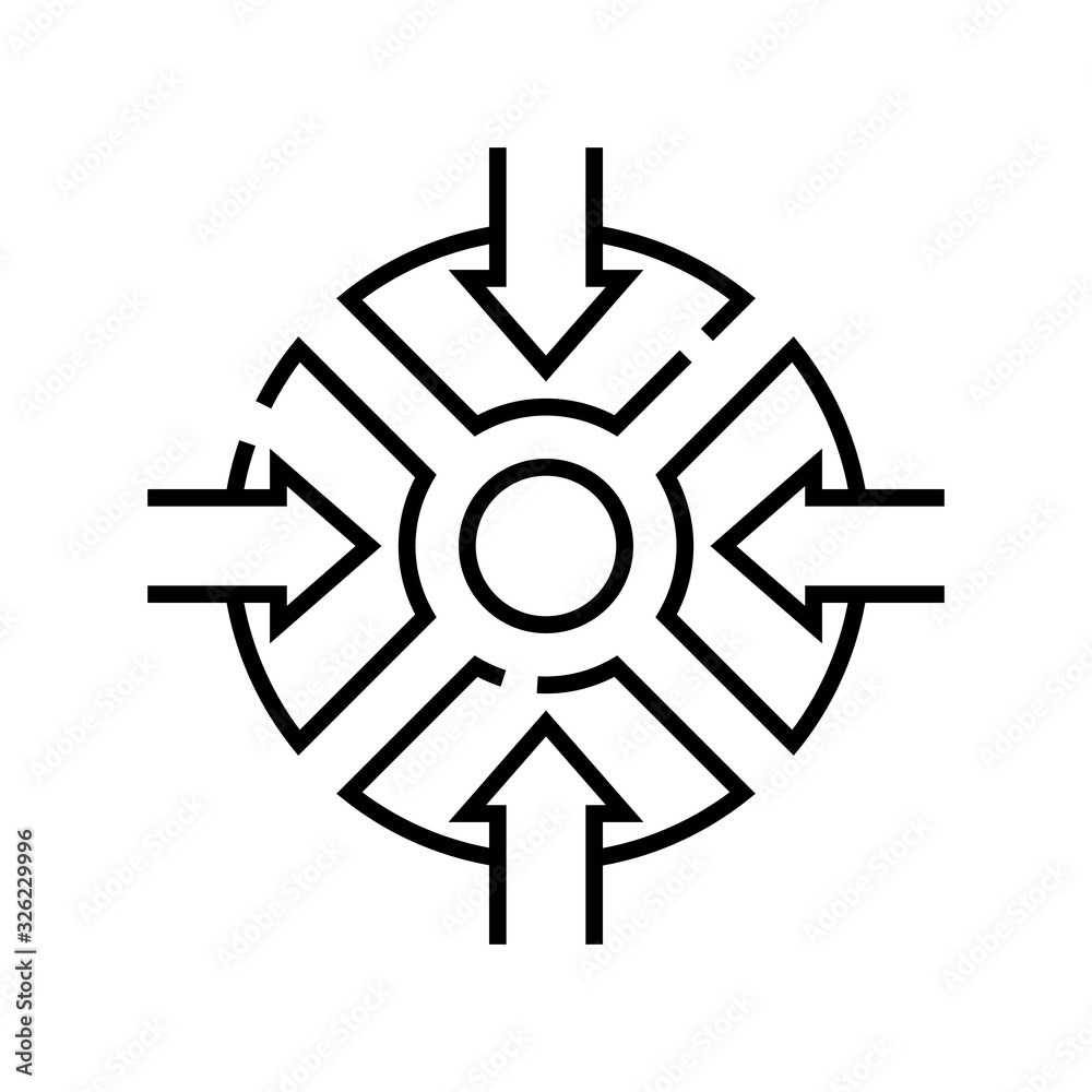 Final target line icon, concept sign, outline vector illustration, linear symbol. Final target line icon, concept sign, outline vector illustration, linear symbol.