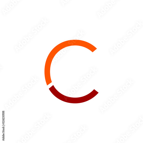 Abstract C alphabet Sliced symbol - VECTOR