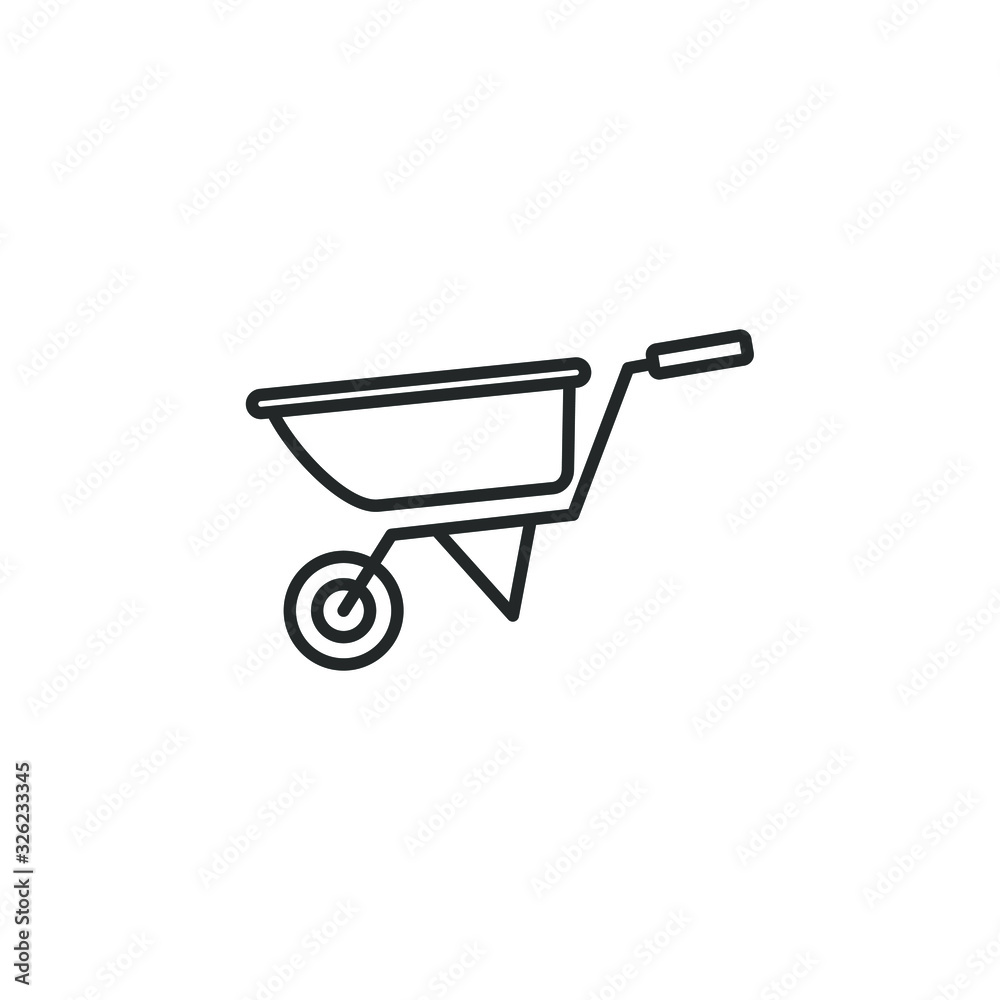 wheelbarrow icon template color editable. Garden wheelbarrow symbol vector sign isolated on white background illustration for graphic and web design. wheelbarrow icon template color editable. Garden wheelbarrow symbol vector sign isolated on white background illustration for graphic and web design.