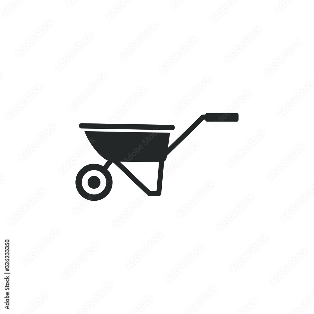 wheelbarrow icon template color editable. Garden wheelbarrow symbol vector sign isolated on white background illustration for graphic and web design. wheelbarrow icon template color editable. Garden wheelbarrow symbol vector sign isolated on white background illustration for graphic and web design.