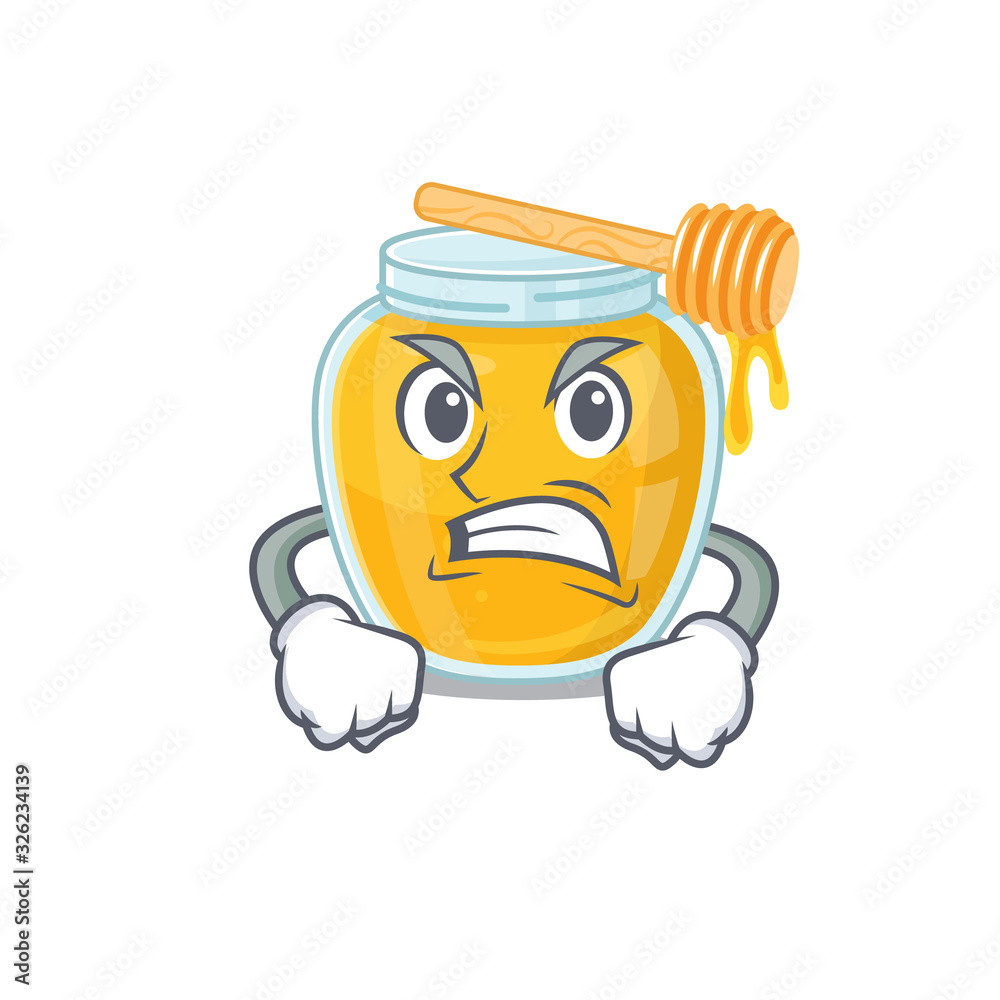 Honey cartoon character style having angry face