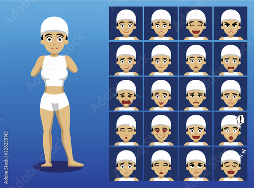 Para-Athlete Swimming Cartoon Character Vector Illustration-01