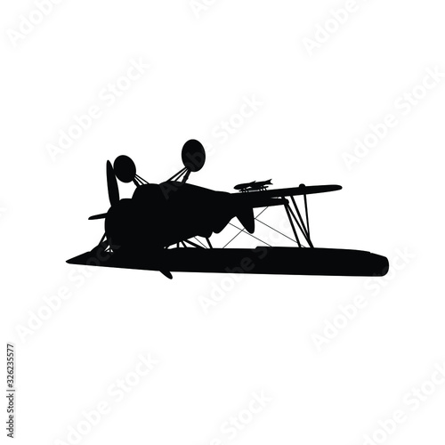 Vintage military air plane silhouette vector © Flatman vector 24