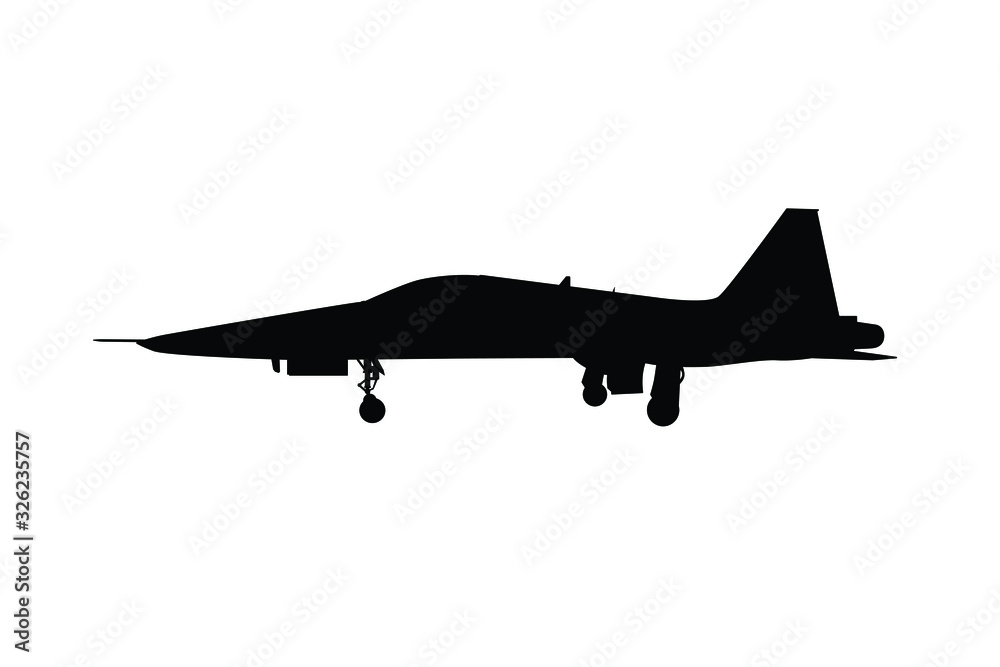 Modern military air plane silhouette vector Modern military air plane silhouette vector