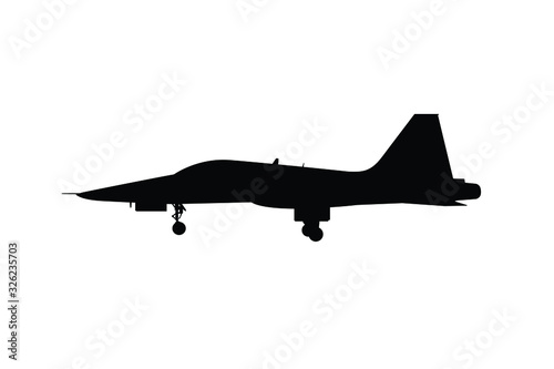Modern military air plane silhouette vector