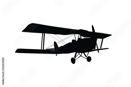 Fototapeta Naklejka Na Ścianę i Meble -  Vintage military air plane silhouette vector