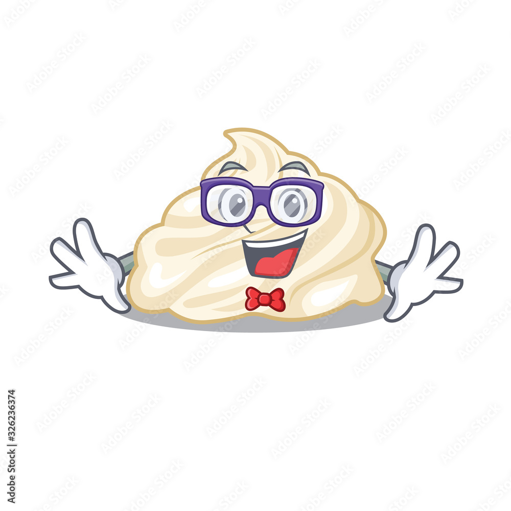 A cartoon concept of Geek whipped cream design A cartoon concept of Geek whipped cream design