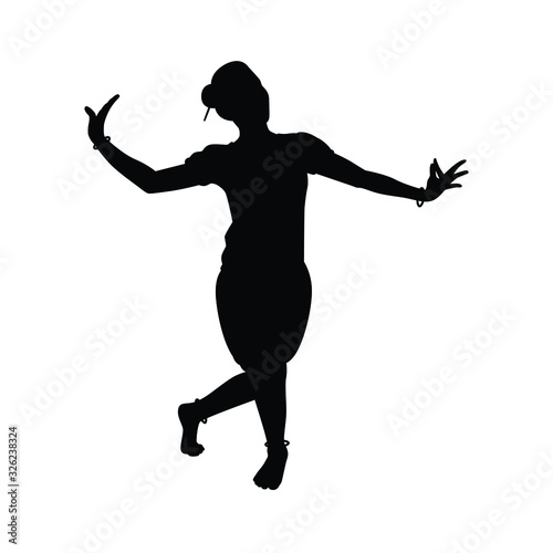 Thailand culture dancing silhouette vector