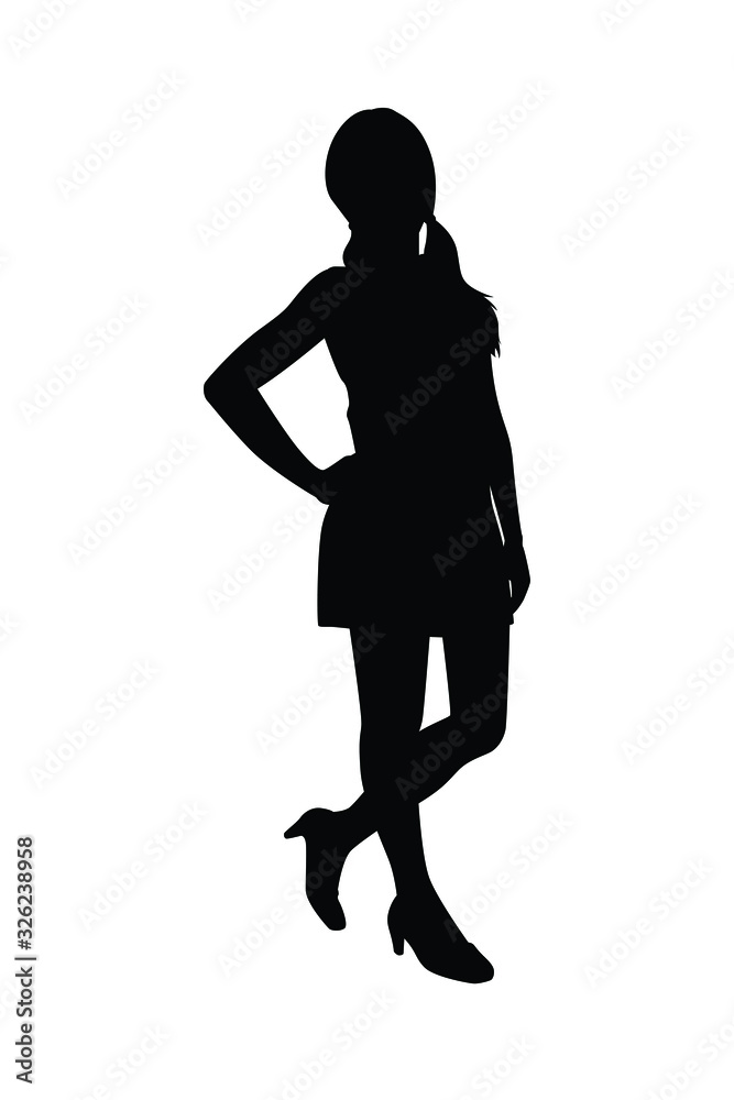 Sexy girl in dress silhouette