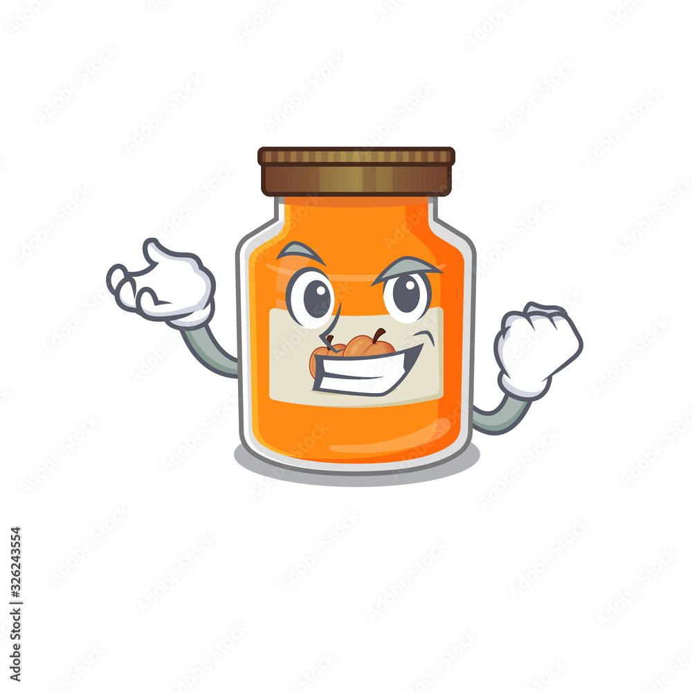 cool confident Successful peach jam cartoon character style
