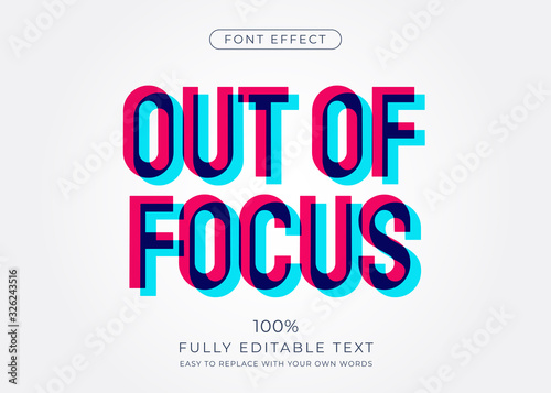 Out of focus text effect. Editable font style
