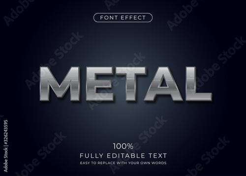 Metal text effect. Editable font style