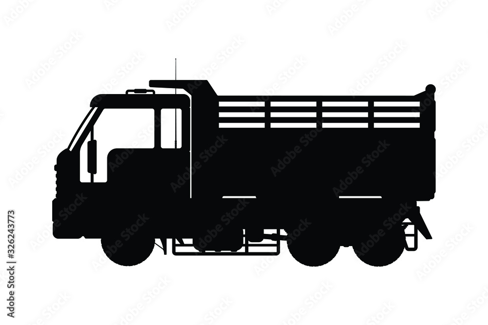 Truck silhouette vector, transportation concept