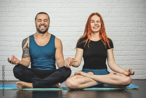 Couple enjoy yoga