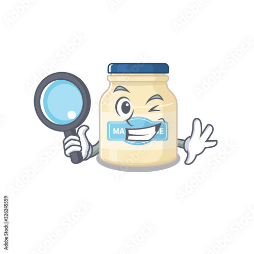 Elegant and Smart mayonnaise Detective cartoon design concept