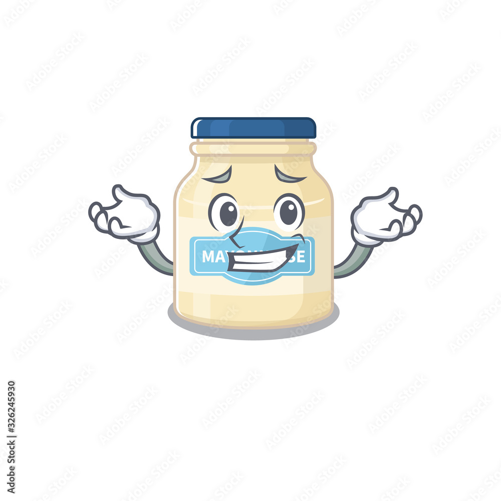 cute Grinning mayonnaise in mascot cartoon style cute Grinning mayonnaise in mascot cartoon style