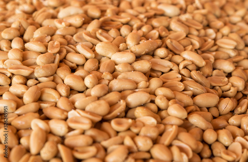 Close-up of fired salt peanuts that peeled and ready to eat