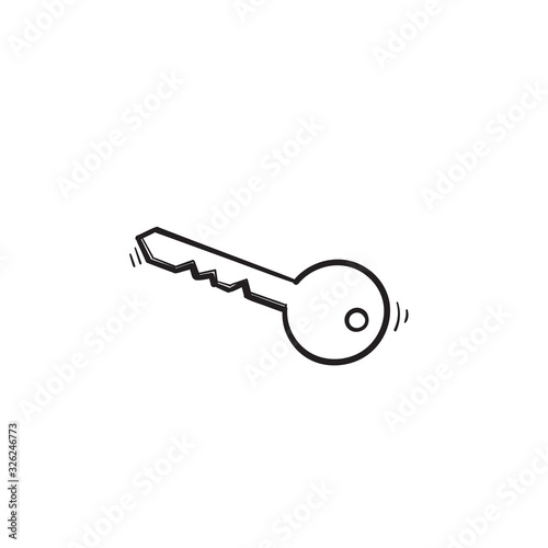 hand drawn doodle key illustration with cartoon style vector isolated © Gwens graphic studio