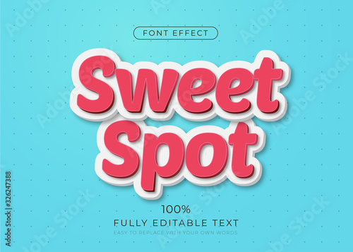 Modern 3d text effect. Editable font style