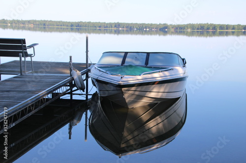 A boat on the northern Minnesota lake.