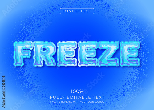 Frozen text effect. Editable font style