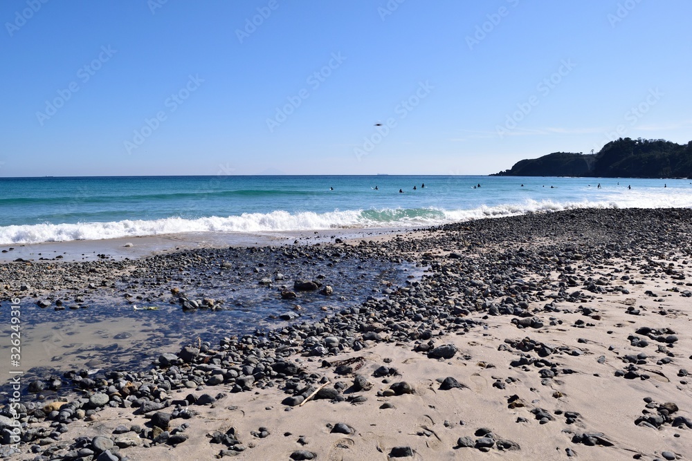 伊豆下田 白浜中央海水浴場 無数の石 伊豆下田 白浜中央海水浴場 無数の石