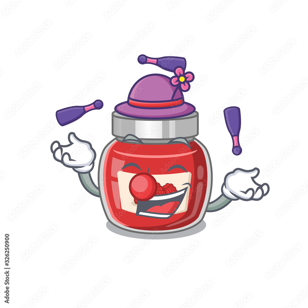 a lively raspberry jam cartoon character design playing Juggling a lively raspberry jam cartoon character design playing Juggling