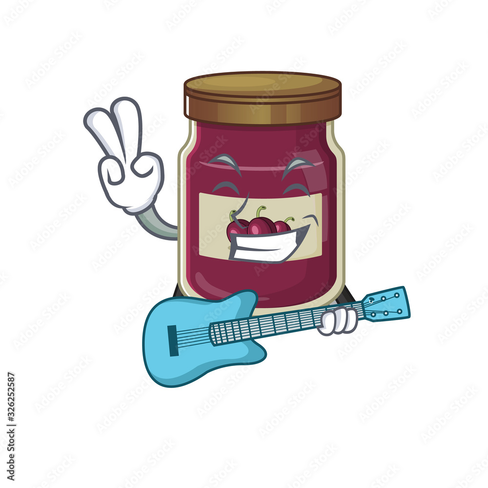 A picture of plum jam playing a guitar A picture of plum jam playing a guitar