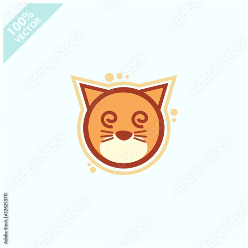 Cute cat face emoticon emoji expression Illustration. Scalable and editable vector. 
