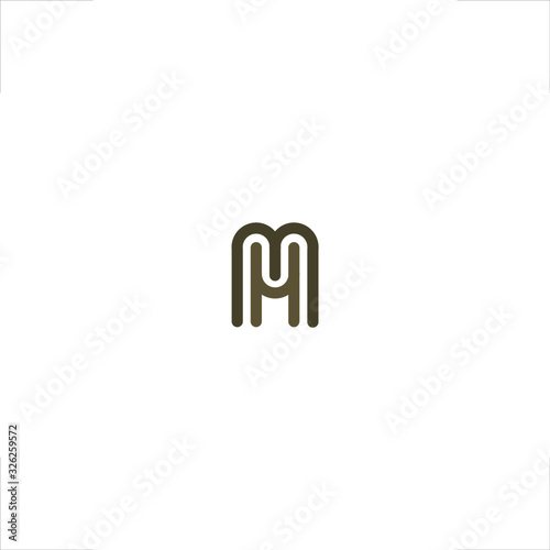 M letter initial logo design with H letter