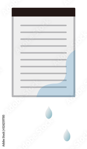 水に濡れた書類