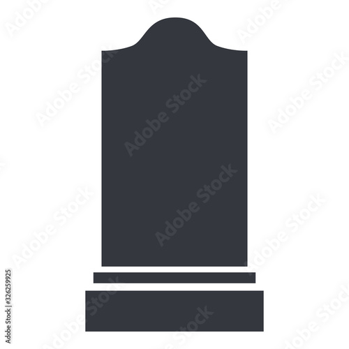 Gravestone Icon. Vector Black Silhouette of Tombstone