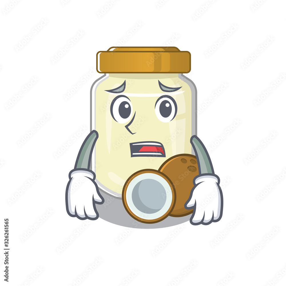 A picture of coconut butter having an afraid face