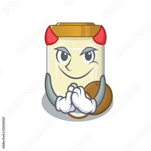 Devil coconut butter Cartoon in character design