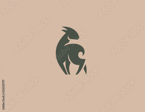 Creative minimalistic logo icon ram design for your company
