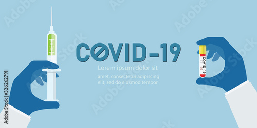 Anti COVID 19 vaccine concept.