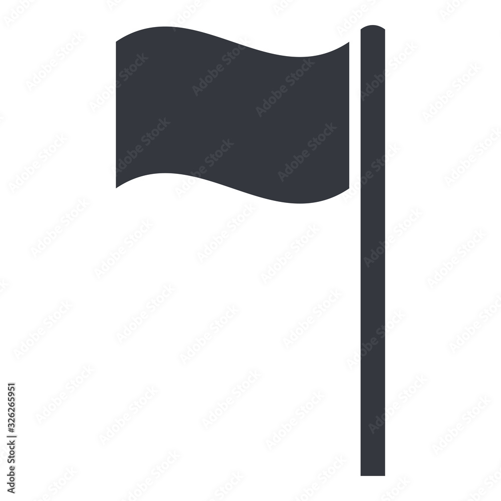 Vector Black Silhouette Flag Icon Vector Black Silhouette Flag Icon