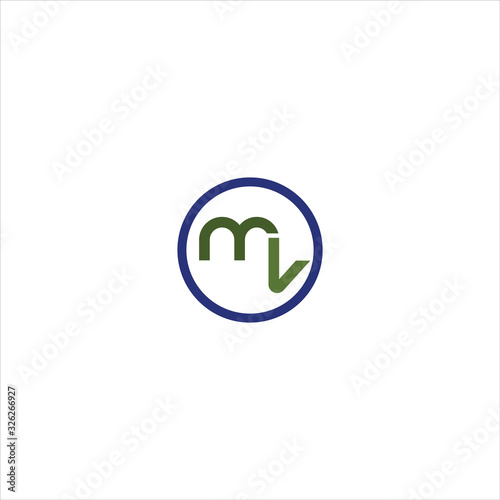 Initial letter mv or vm logo vector design template