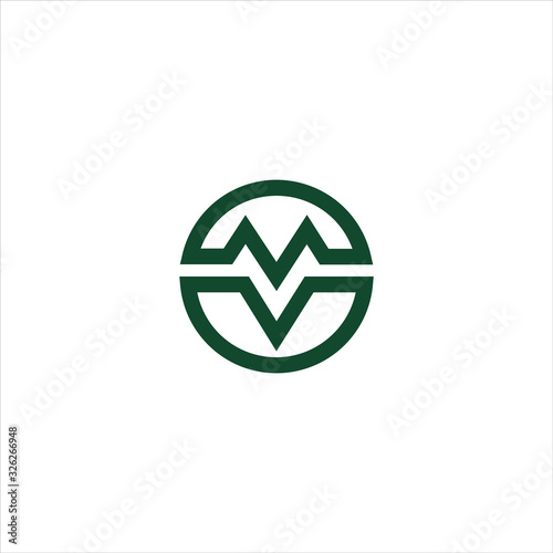 Initial letter mv or vm logo vector design template