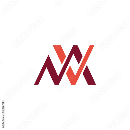 Initial letter mv or vm logo design template